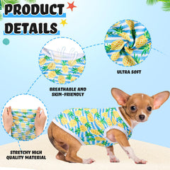 Diseños hawaianos vibrantes de Yeyeplum para perros, perfectos para fiestas y salidas.