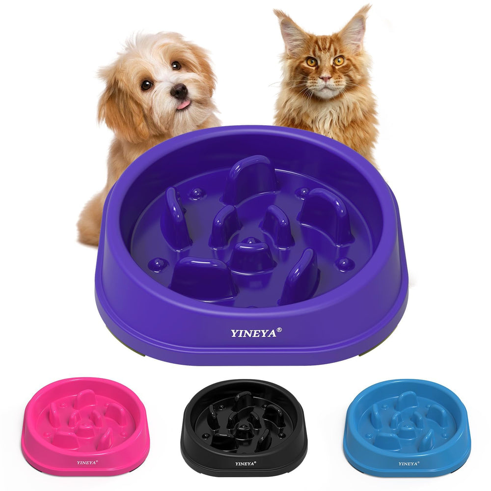 YINEYA tazón lento para perros pequeños, vista frontal para comer despacio