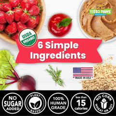 Yitto Paws galletas veganas de fresa y maní para momentos de juego.