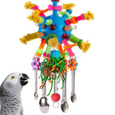 Juguete YIXUND: cucharas de acero inoxidable para estimular el picoteo y la curiosidad del loro