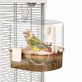 YOOSO WING bañera automática para aves con jaula, fácil ver el nivel