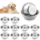YSBJKWCF cuencos metálicos para mascotas, conjunto de 12, ideal para hogares con varias mascotas
