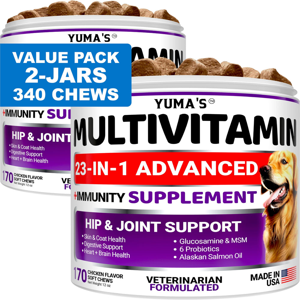 YUMA'S multivitamínico para perros con glucosamina, apoyo a articulaciones