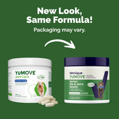 Etiqueta YuMOVE frasco con lista de ingredientes clave para la salud articular.