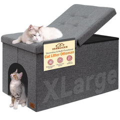 Zerbuger caja arenero oculta en banqueta frente: privacidad para el gato