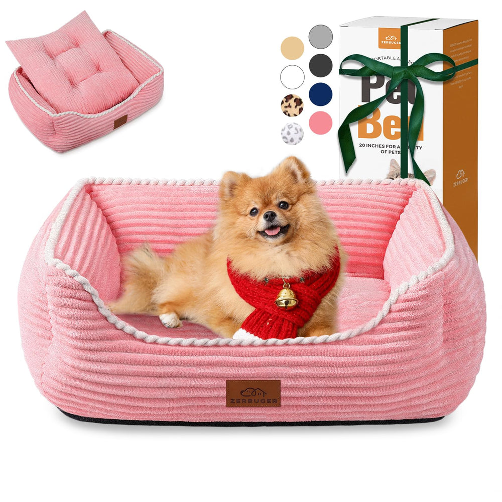 Zerbuger cama ortopédica para perros medianos, vista frontal, soporte suave.
