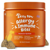 Zesty Paws Alivio de Alergias para Perros, gomitas de cordero para piel y oídos