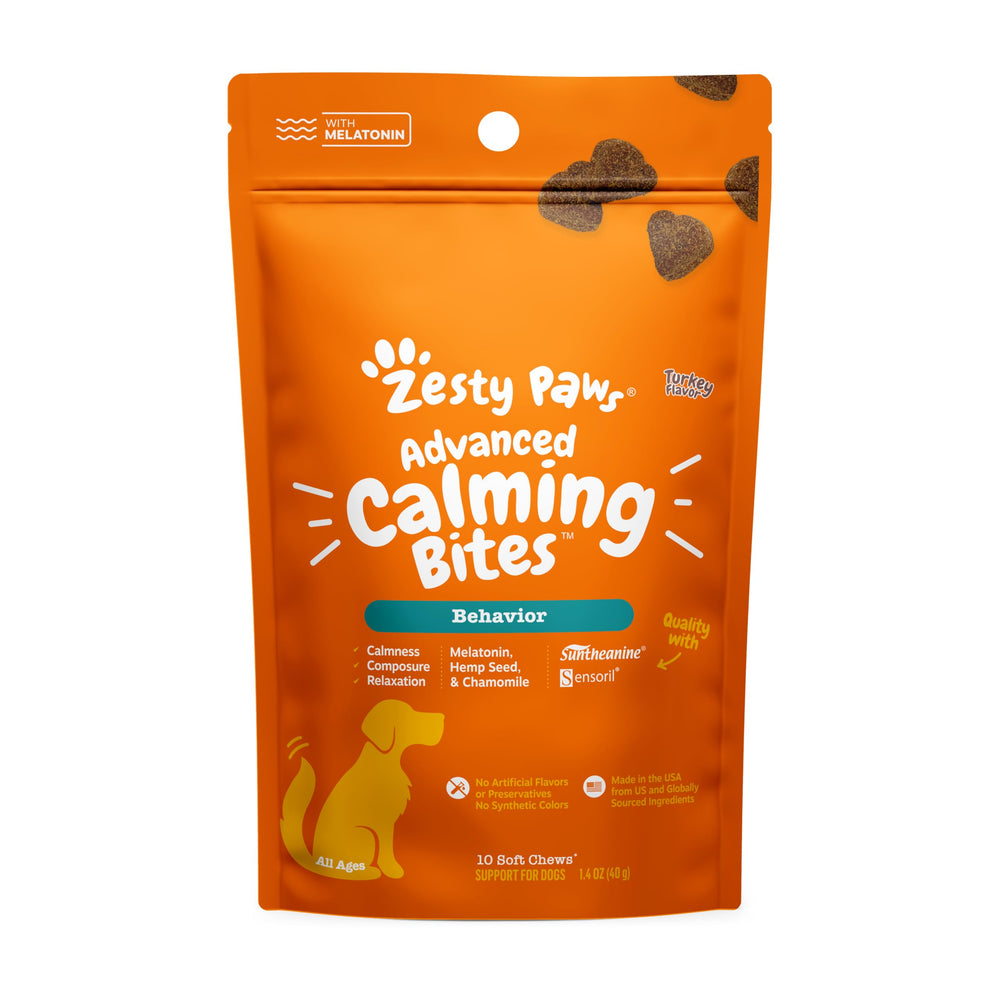 Zesty Paws masticables calmantes para perros, promueven relajación durante viajes y ruidos estresantes