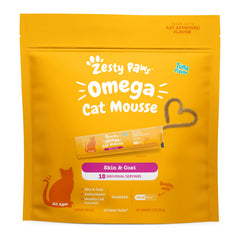 Zesty Paws Omega Cat Mousse en empaque de atún, sabor delicioso para pelaje