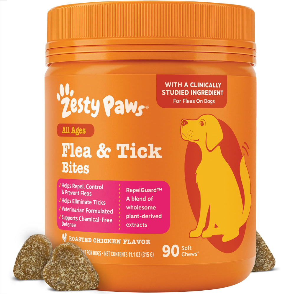 Zesty Paws prevencion garrapatas perros comprimidos fáciles de dar
