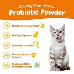 Zesty Paws probióticos para gatos, mezcla fácil en comida húmeda o seca.