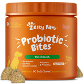 Zesty Paws Probióticos para perro: bocado suave que apoya la digestión diaria.