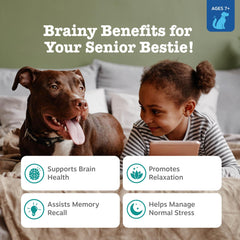 Zesty Paws Senior Calming Cognition: bolitas sabor pollo listas para promover la relajación