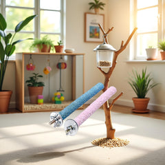 ZhangyiHot dos perchas para aves facilitan variación y ejercicio.