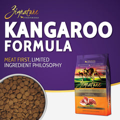 Zignature Kangaroo croquetas de tamaño pequeño para perros pequeños.