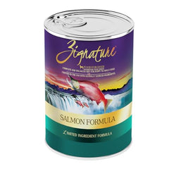 Zignature Salmón en lata de 13 oz ayuda a piel y pelaje saludables.