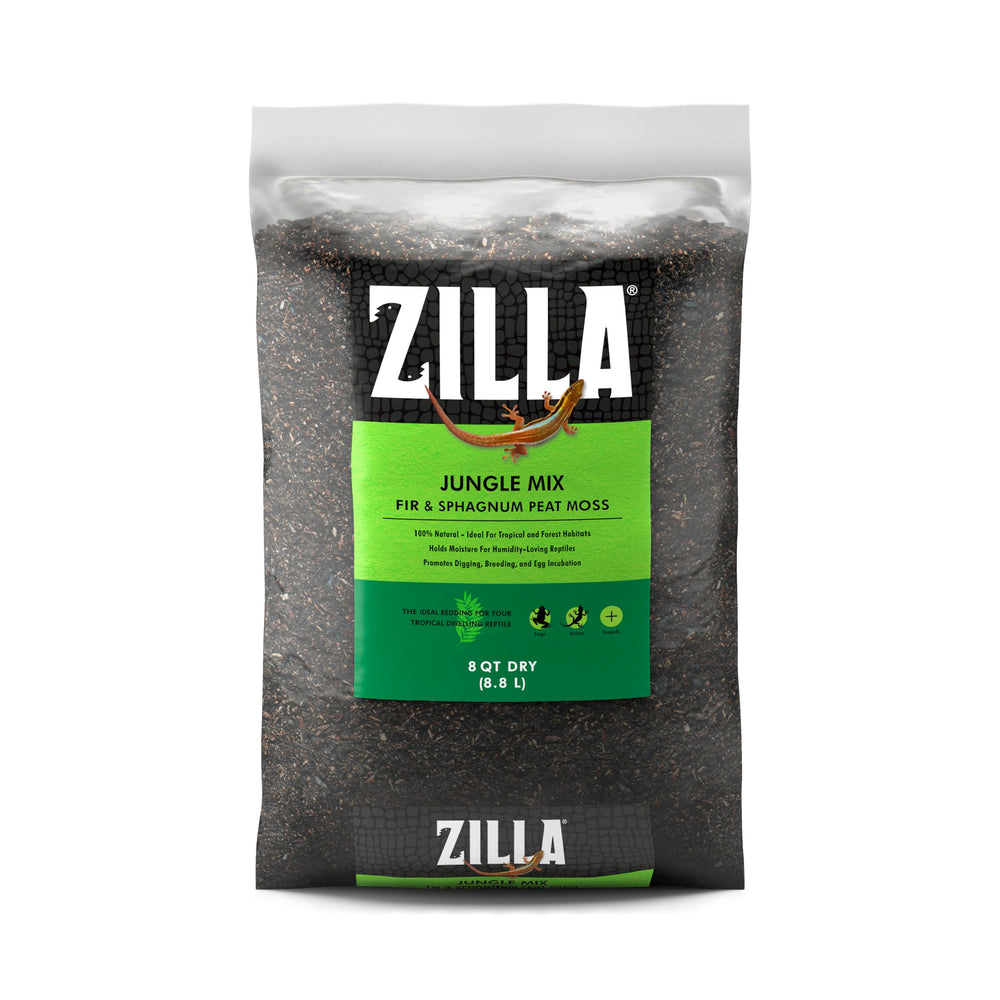 Zilla Jungle Mix en envase para terrarios, fácil de usar