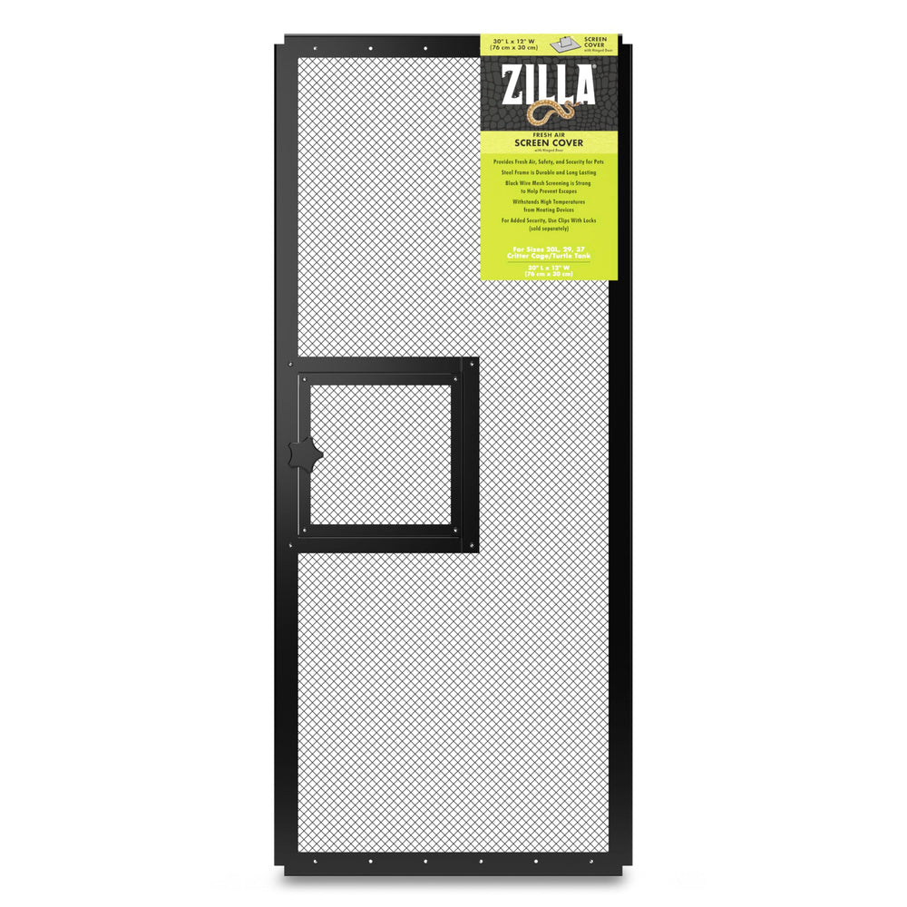 Zilla Pet Reptile Terrarium tapa frontal, facilita ventilación continua.