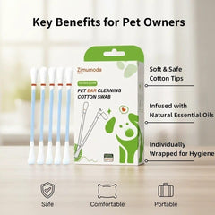 Zimumoda limpieza suave de cerumen en oídos de mascotas.