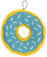 ZippyPaws Donutz rosquilla azul, ideal para juego suave y diversión interactiva.