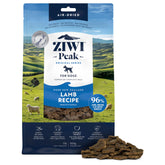 Ziwi Peak, envase, alimento de cordero aire secado, alta proteína para perros activos.