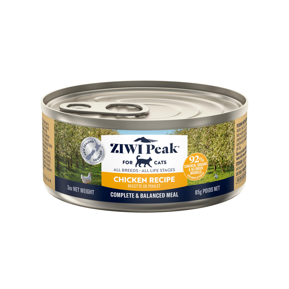 Ziwi Peak: lata pate pollo para gatos, sabor real y proteína alta.