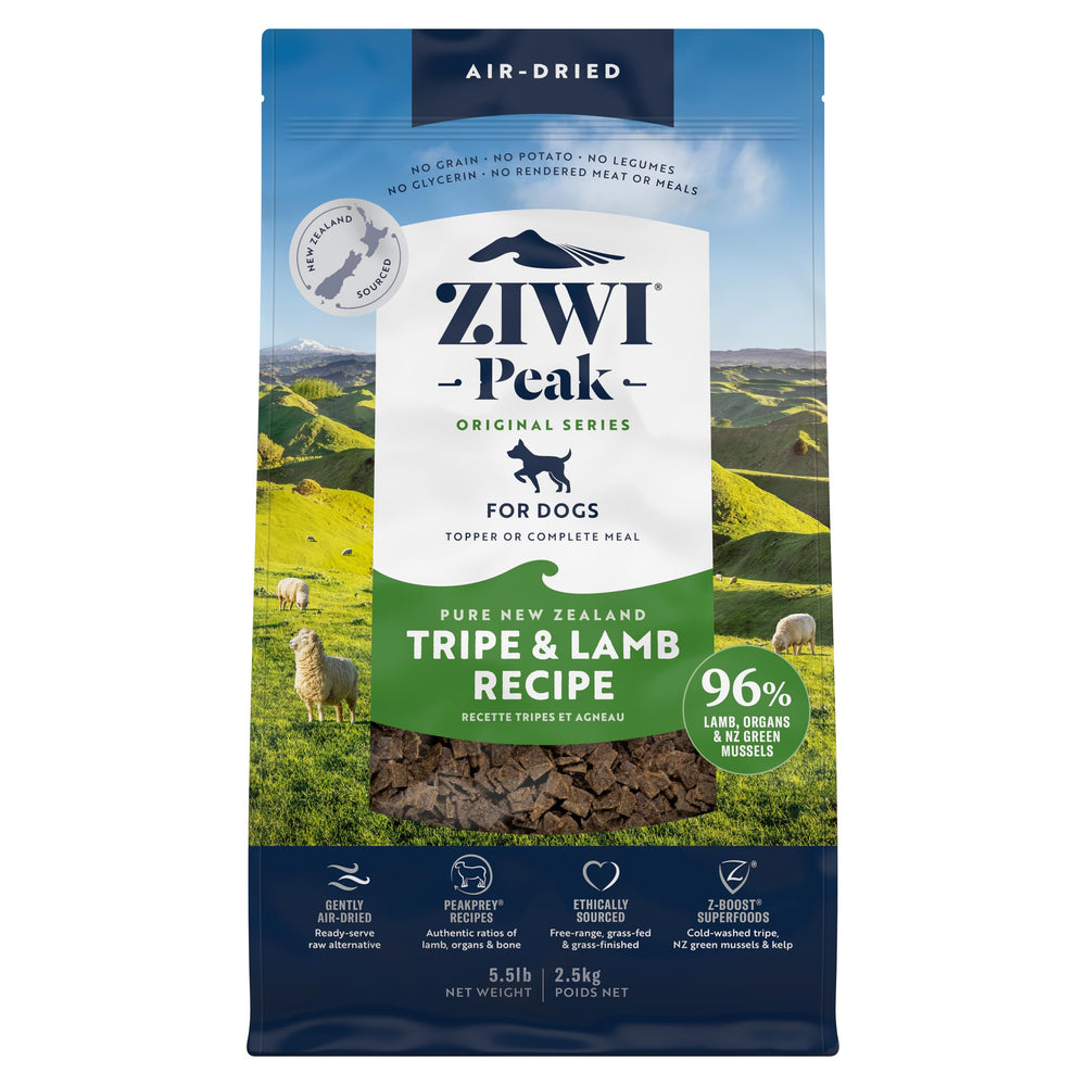 ZIWI Peak tripa verde y cordero, trozos crujientes que apoyan la digestión natural de perros