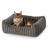Cama ZOMISIA grande para mascotas, vista superior con borde elevado y espuma suave