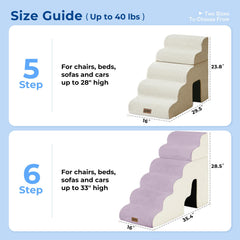 ZOMISIA escaleras de 5 pasos para sofá o cama, estabilidad y comodidad.