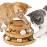 ZOMISIA pista de bolas de madera: juego estable para gatos activos.