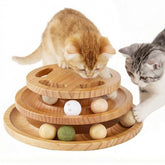 ZOMISIA torre de bola de madera para gatos promueve ejercicio diario y juego estructurado.