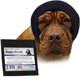 Happy Hoodie de ZONI PETS sur un chien pendant le toilettage pour un calme.
