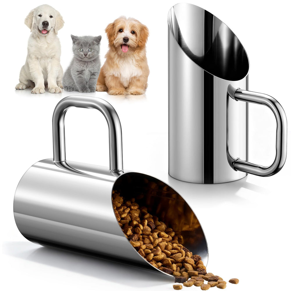Cucharas Zonon de acero inoxidable para medir comida de mascotas, duraderas.