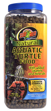 Zoo Med alimento tortugas acuáticas, pellet flotante que facilita la alimentación en la superficie.