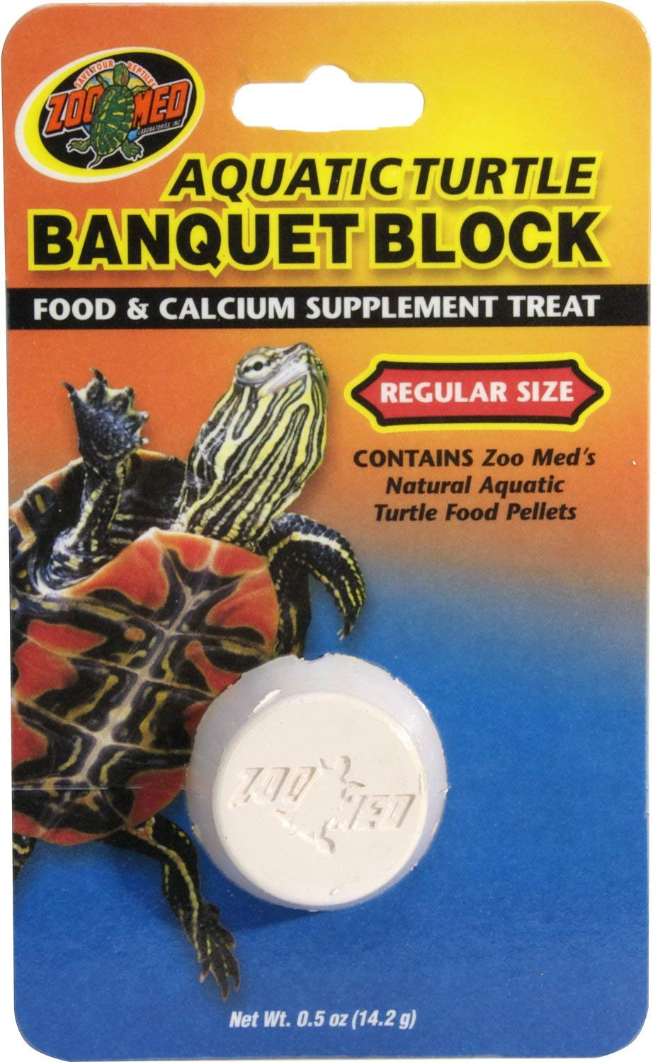 Zoo Med Bloque Banquete para tortugas acuáticas, snack con calcio para cuidado diario