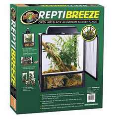 Zoo Med Reptibreeze, puerta frontal amplia para acceso sencillo y manejo del hábitat.