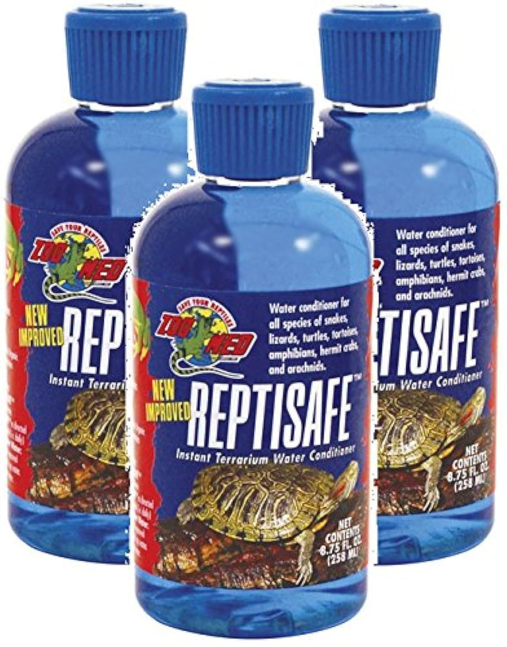 Zoo Med ReptiSafe botella dispensación, acondiciona agua para terrarios con seguridad.