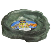 Zoo Med Reptile Rock cuenco de agua mediano negro, borde bajo para terrarios