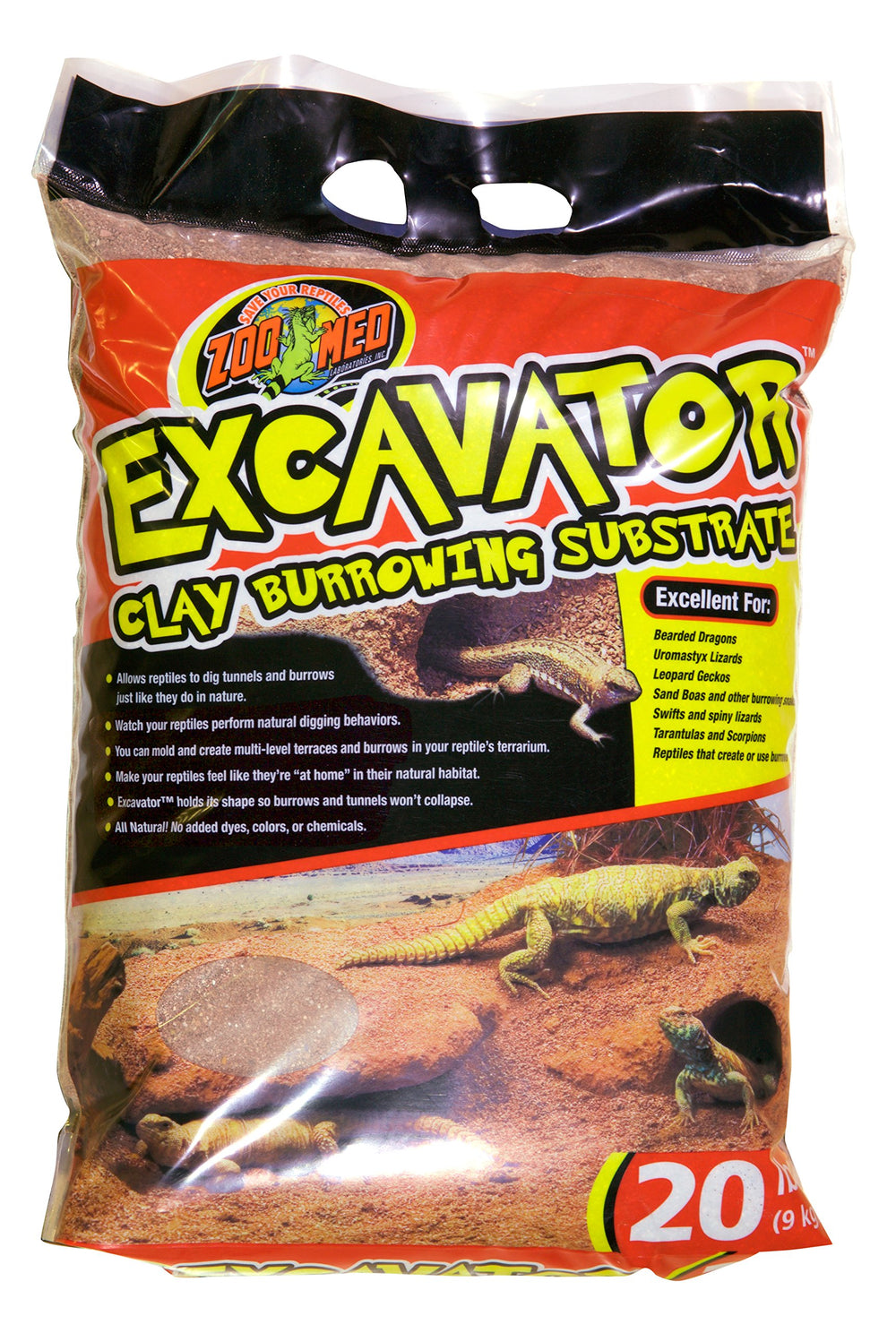Zoo Med Excavator sustrato de arcilla para madrigueras, favorece la excavación natural y el enriquecimiento