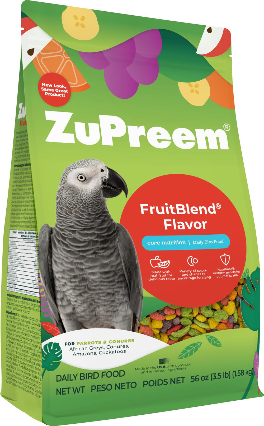 ZuPreem FruitBlend: pellets de fruta coloridos que estimulan interés y apoyan una dieta balanceada