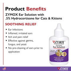 Gotas Zymox para oreja de gato, alivio suave de picor y molestia