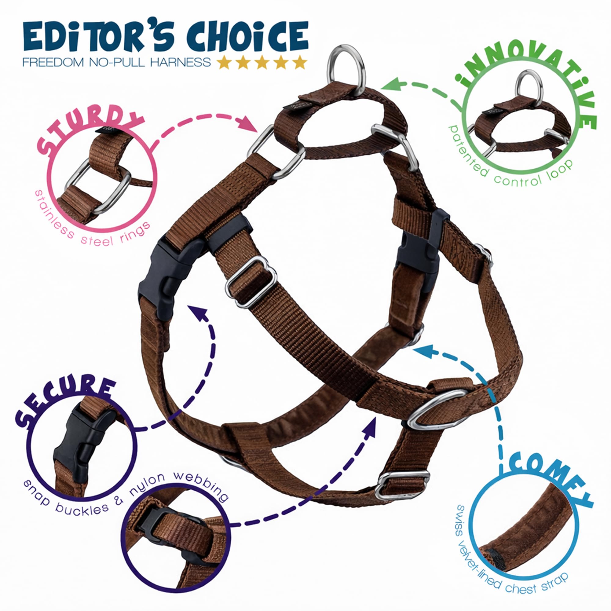 2 Hounds Design Freedom con forro de terciopelo suave para mayor comodidad.
