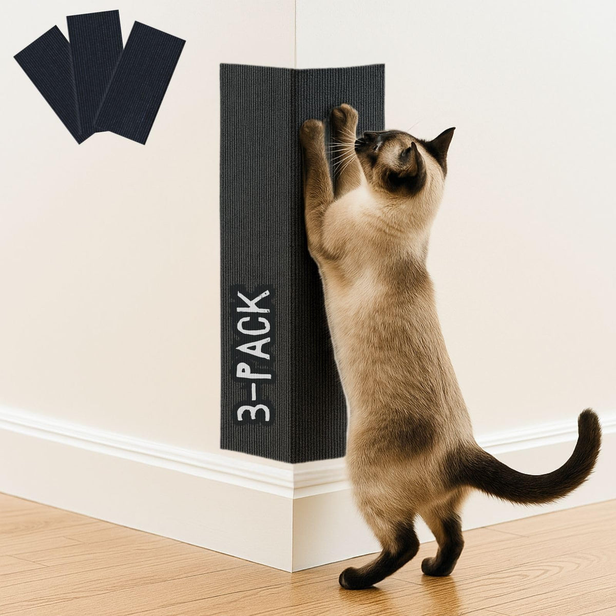 2ME tapete rascador para gatos, paquete de 3, textura áspera ideal para rascar y canalizar las garras.