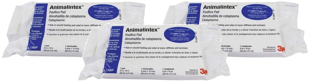 Animalintex de 3M, emplasto de algodón 8x16 para caballos y perros, uso versátil.
