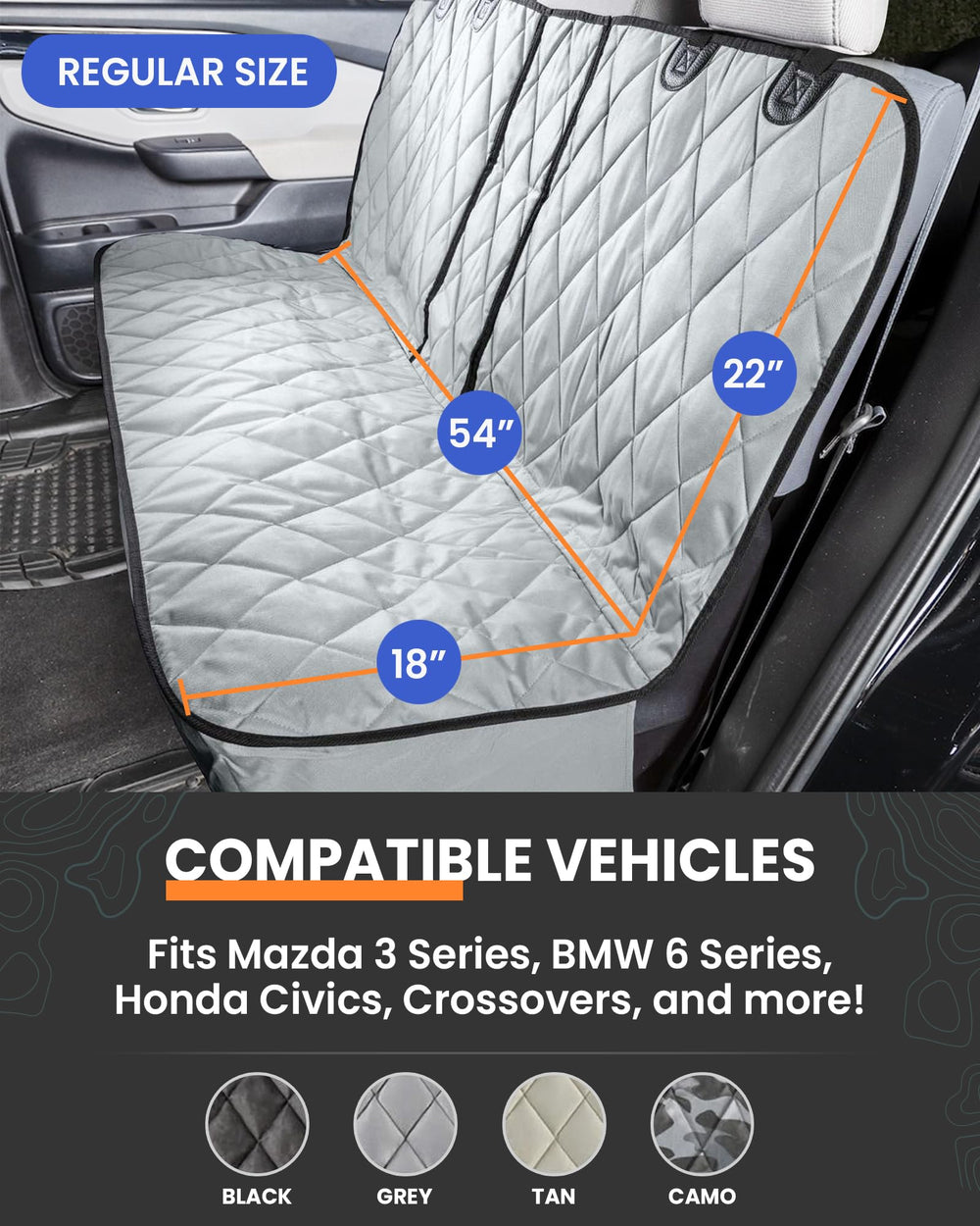 4Knines protector asiento trasero: superficie impermeable que evita manchas durante salidas con mascota.