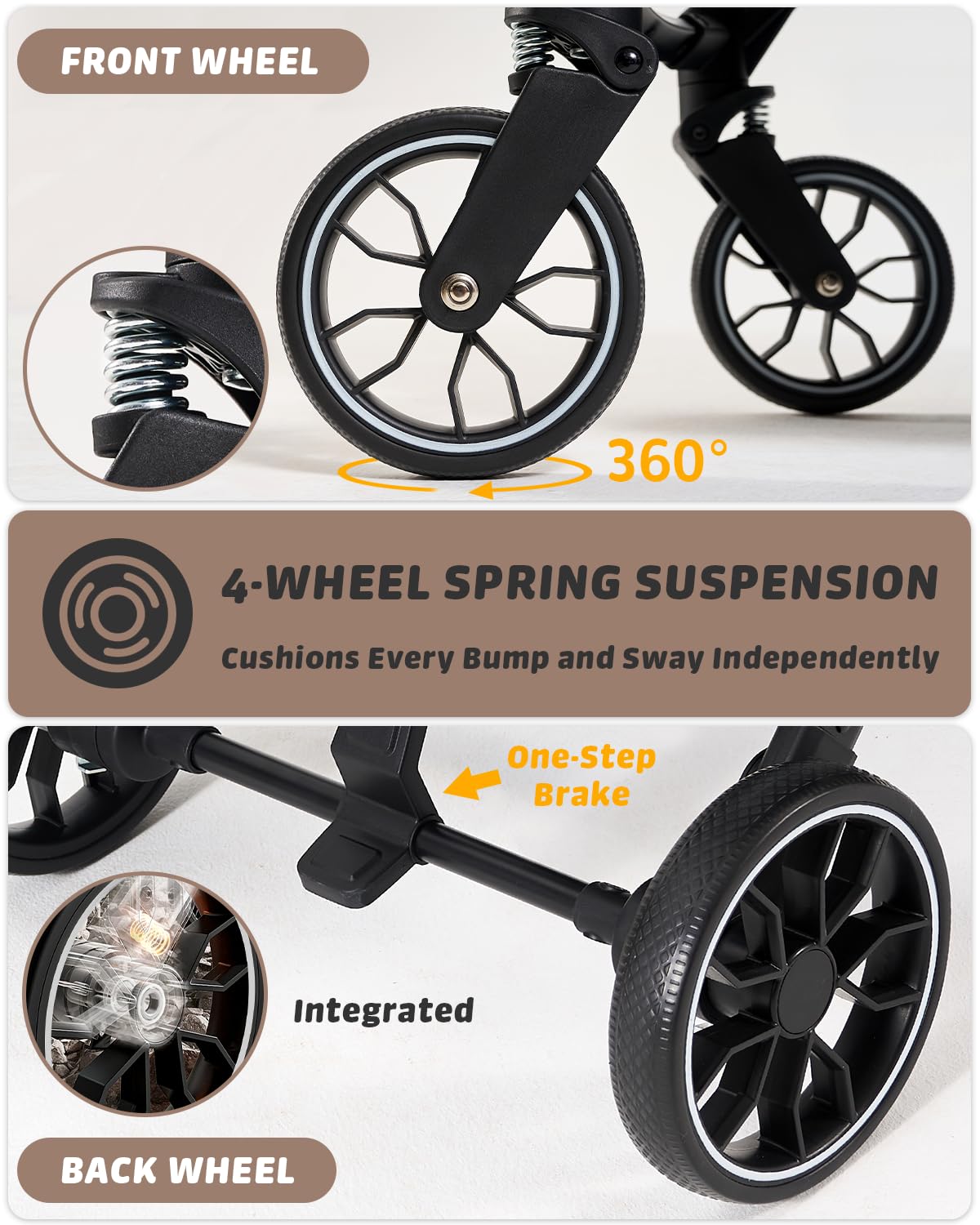 Carrito 797Audio para perros con acolchado lavable, limpieza fácil.