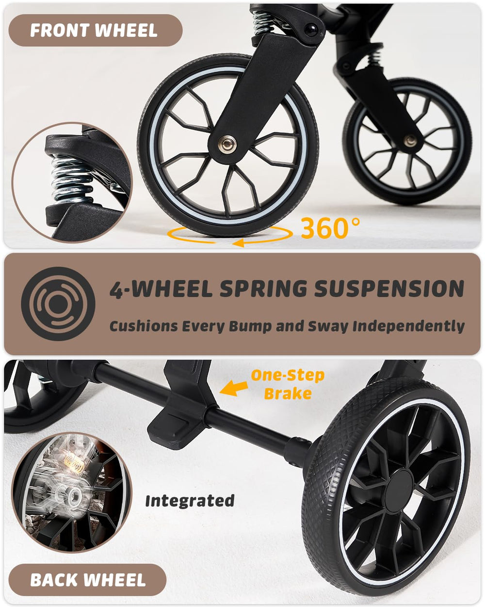 Carrito 797Audio para perros con acolchado lavable, limpieza fácil.