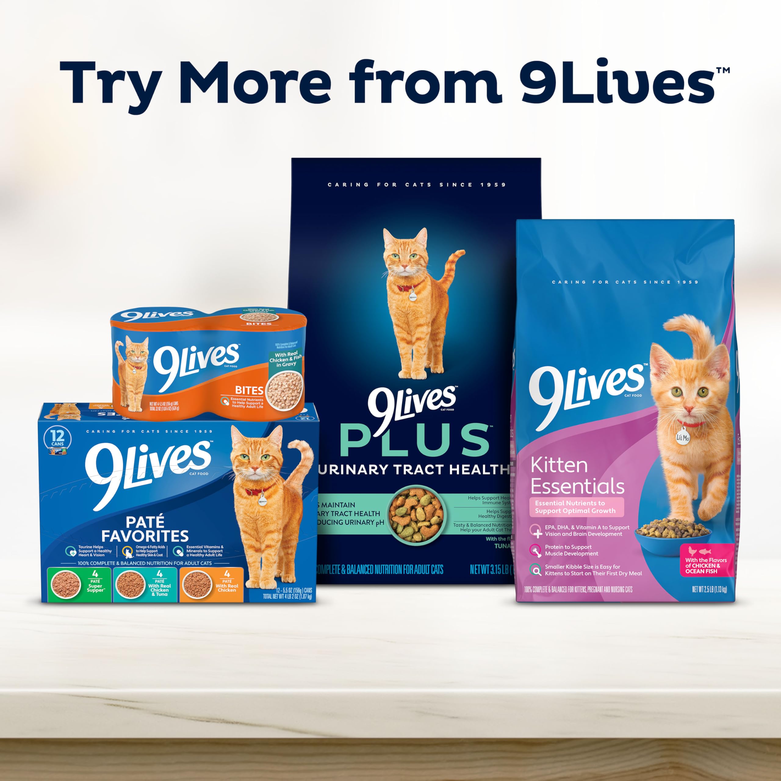 9Lives Esenciales Diarios: nutrición completa para todas las etapas de vida del gato