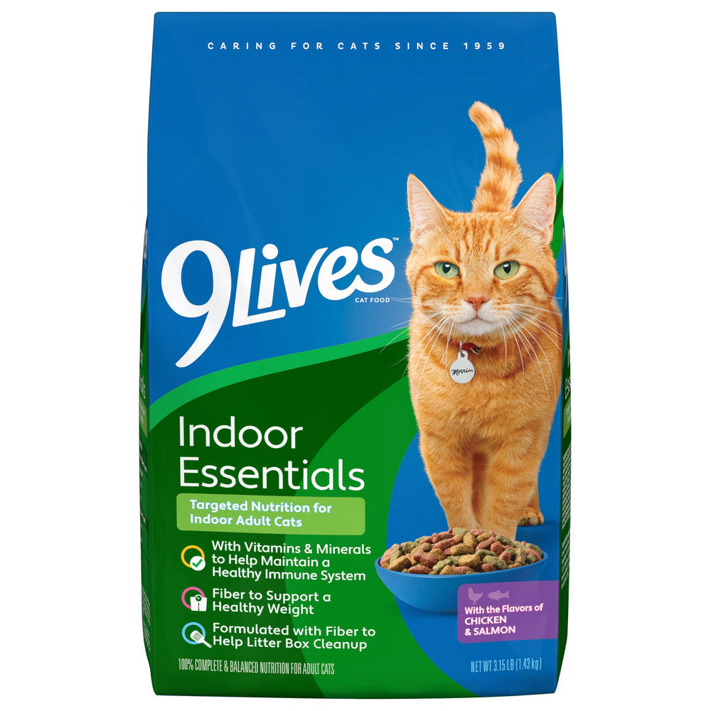 Imagen de 9Lives Indoor Essentials, bolsa frontal, croquetas sabrosas para gatos adultos indoor, para mantenimiento de peso.