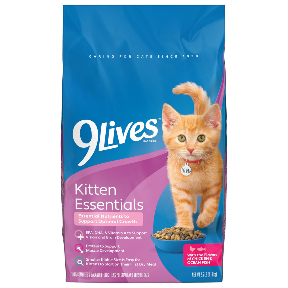 9Lives Kitten Essentials: bolsa de 2.5 lb para gatitos, fomenta crecimiento.